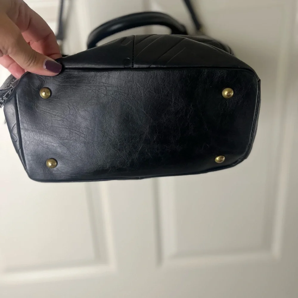 Black leather shoulder bag - Picture 3 of 6